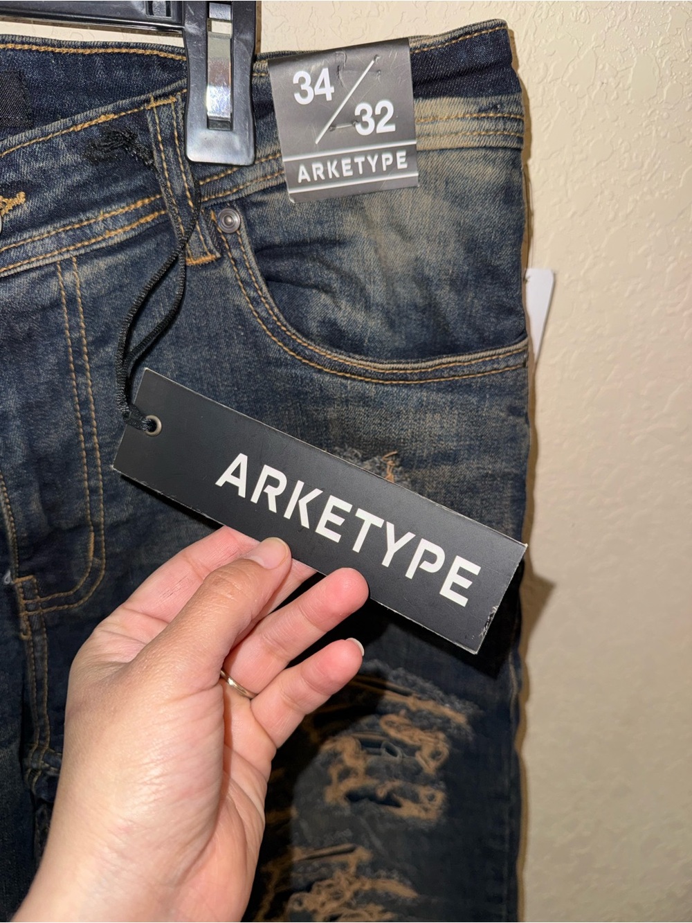 Men’s Arketype skinny distressed denim jeans - Picture 3 of 5